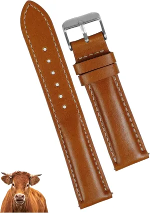Watch Wrist Band Elegant Replacement Strap 18mm 19mm 20mm 21mm pants fundamental 22mm Vintage Flat Leather Watch Band Quick Release Thin Leather Strap For Men Women Handmade Extra Soft Slim 