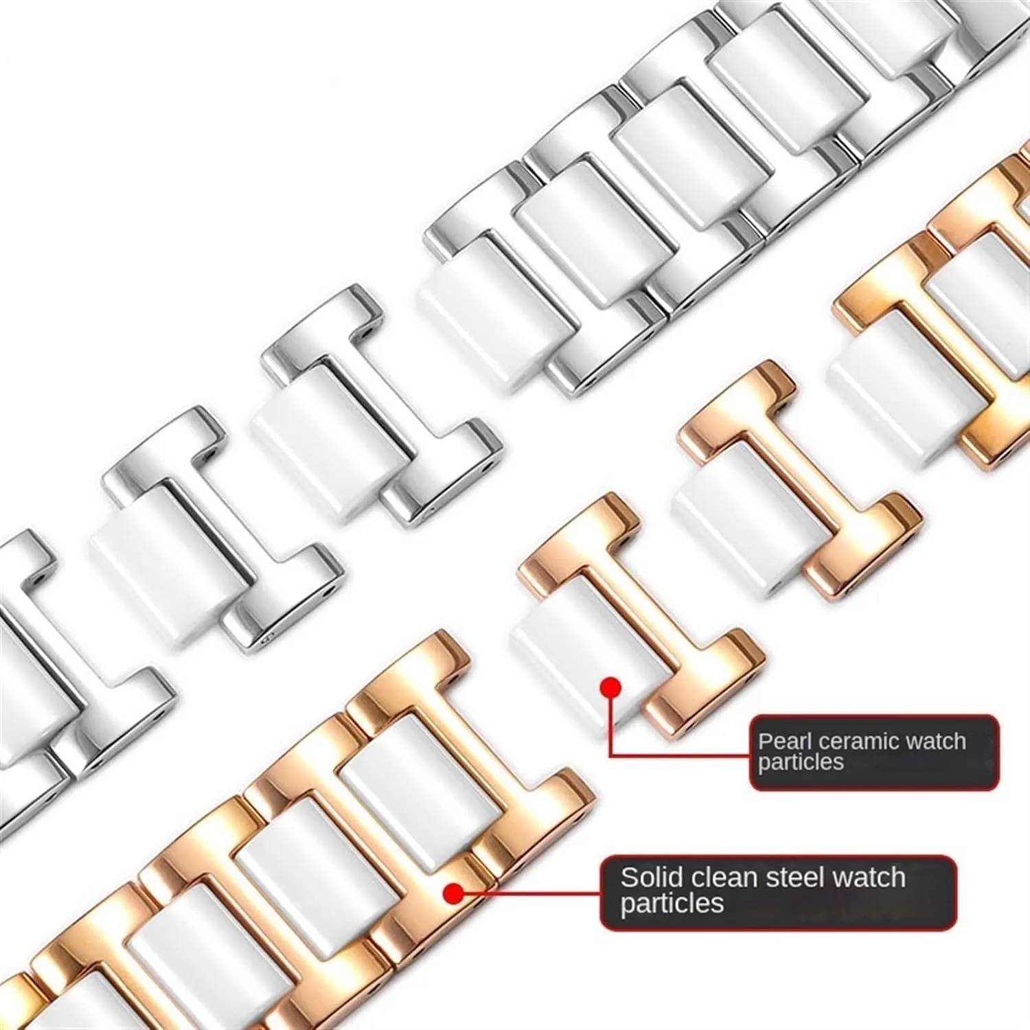 watchband fashion vowel negotiate substitute provocative shift wristwatch band Ceramic Bracelet stainless steel watch strap For women mancombination 