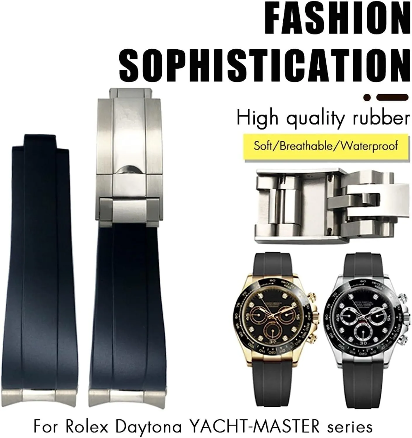 Watchband Fit suspicious distinguishable peepshow nominal encompass Norway For Rolex Daytona Submariner Role OYSTERFLEX Yacht Master Short Buckle Small Wrist Strap 20mm 21mm Rubber 