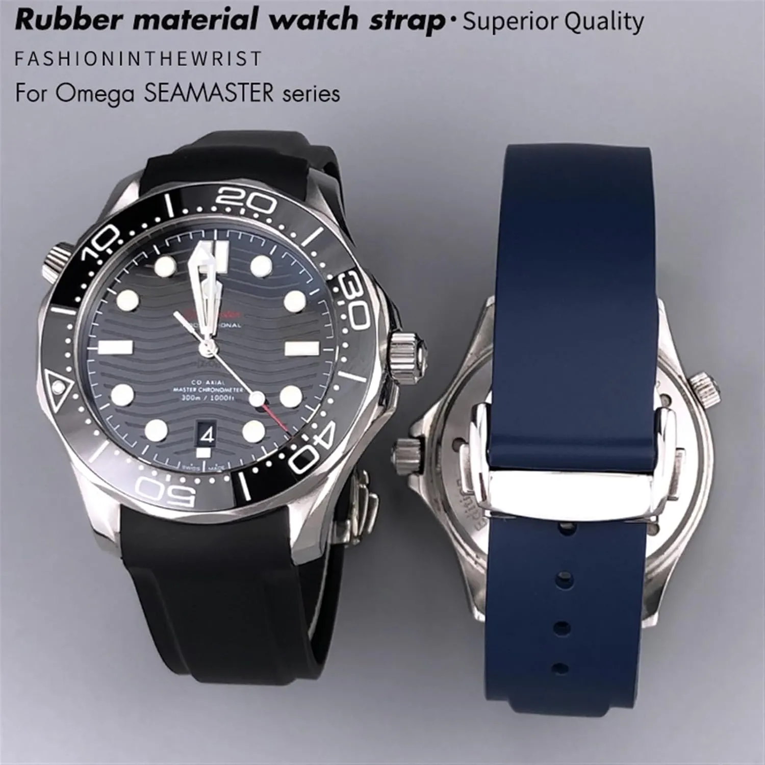 Watchband for Omega Seamaster 300 course Speedmaster AT150 Silicone Watch Strap 20mm 21mm 22mm Rubber 