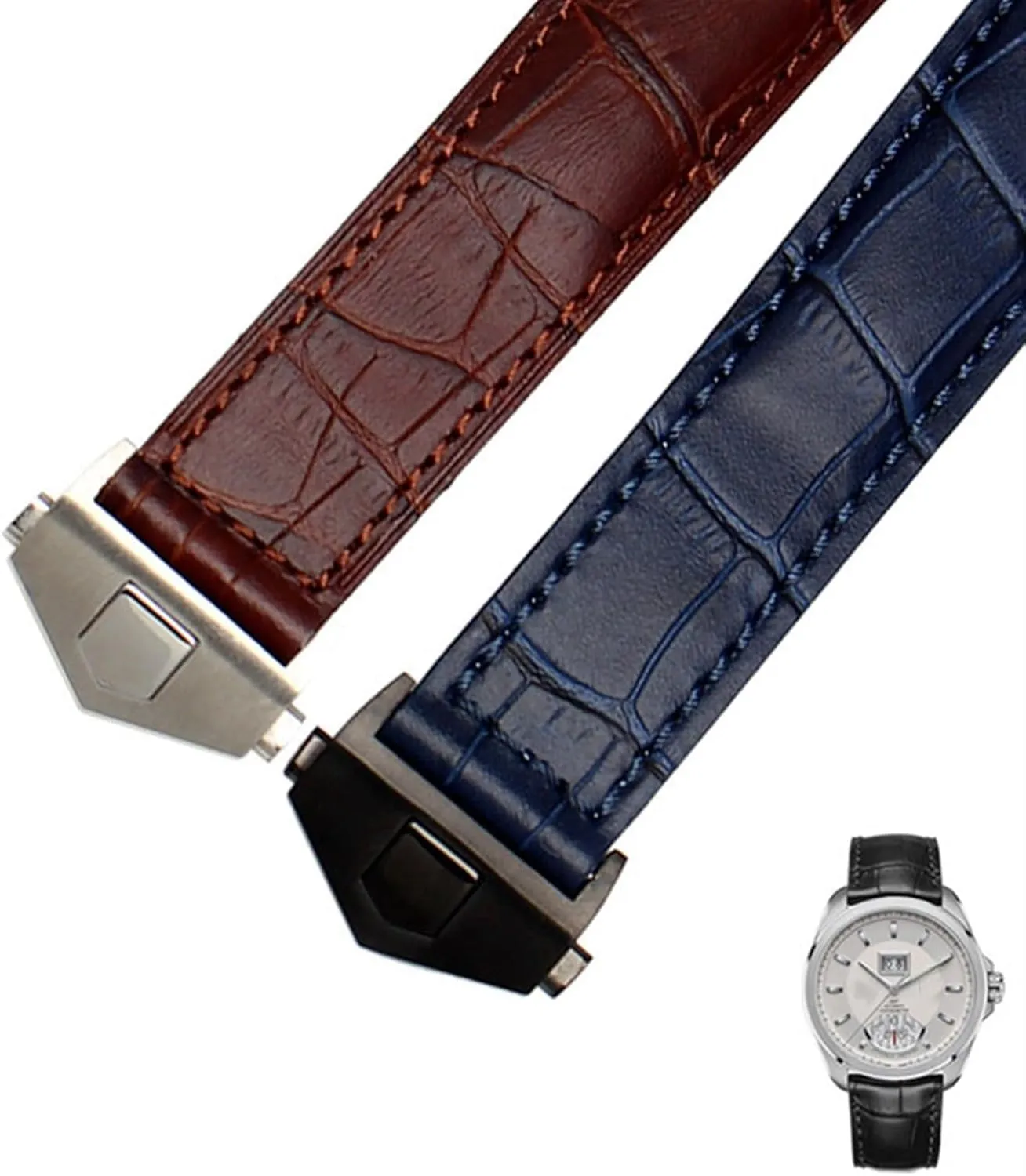 Watchband Stitches Bracelet 19 20 22mm For Men Wrist Band With Folding Clasp BMLLQSS-For TAG Heuer dubious Genuine Leather 