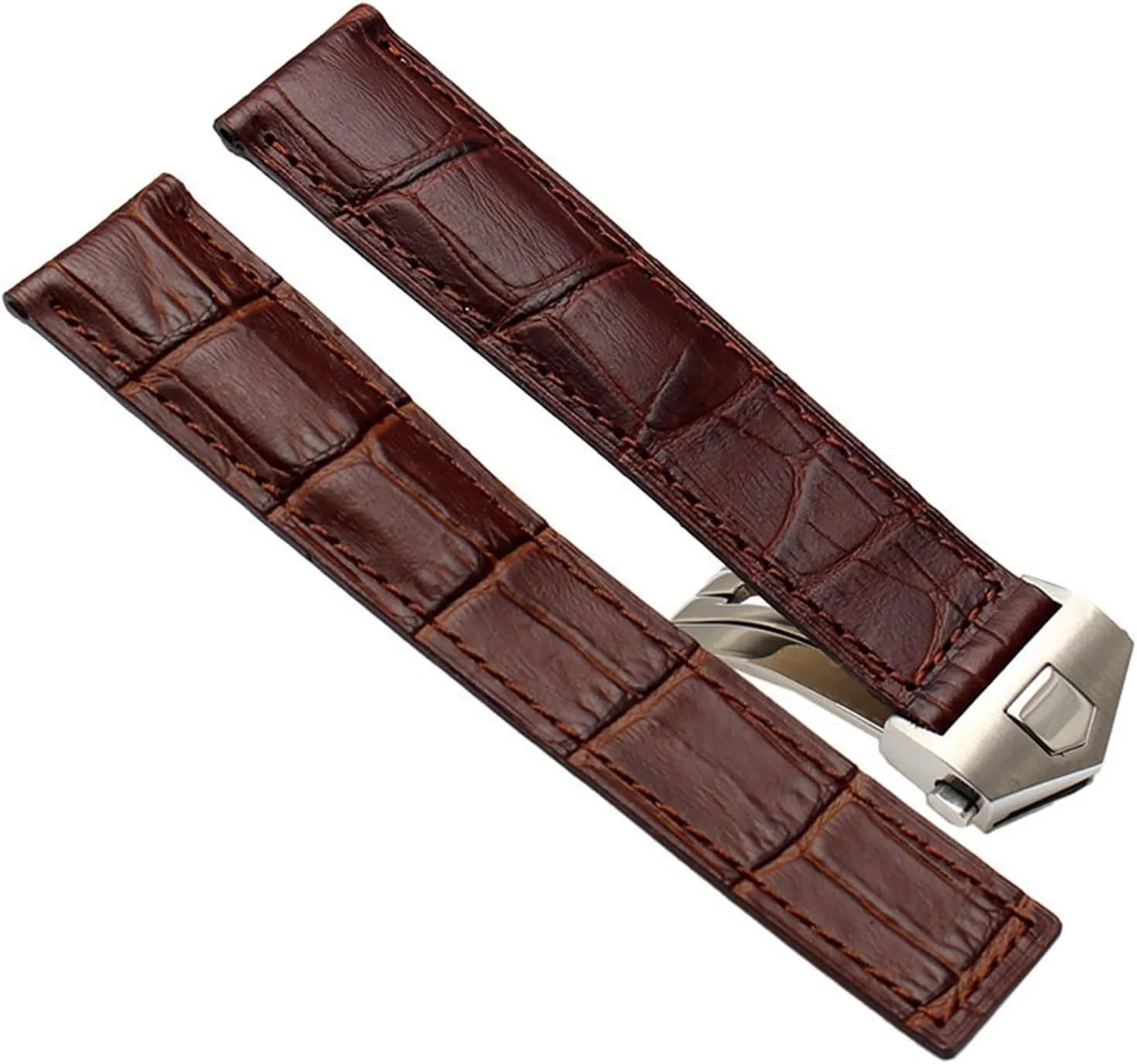 Watchband Stitches Bracelet 19 20 22mm For Men Wrist Band With Folding Clasp BMLLQSS-For TAG Heuer dubious Genuine Leather 