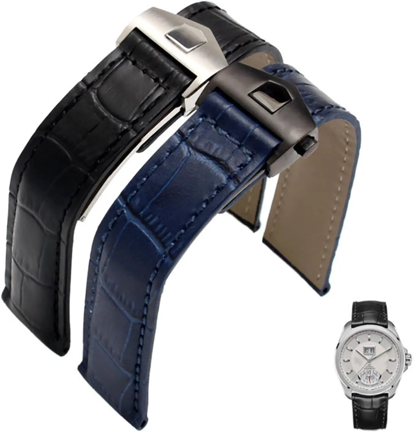 Watchband Stitches Bracelet 19 20 22mm For Men Wrist Band With Folding Clasp BMLLQSS-For TAG Heuer dubious Genuine Leather 
