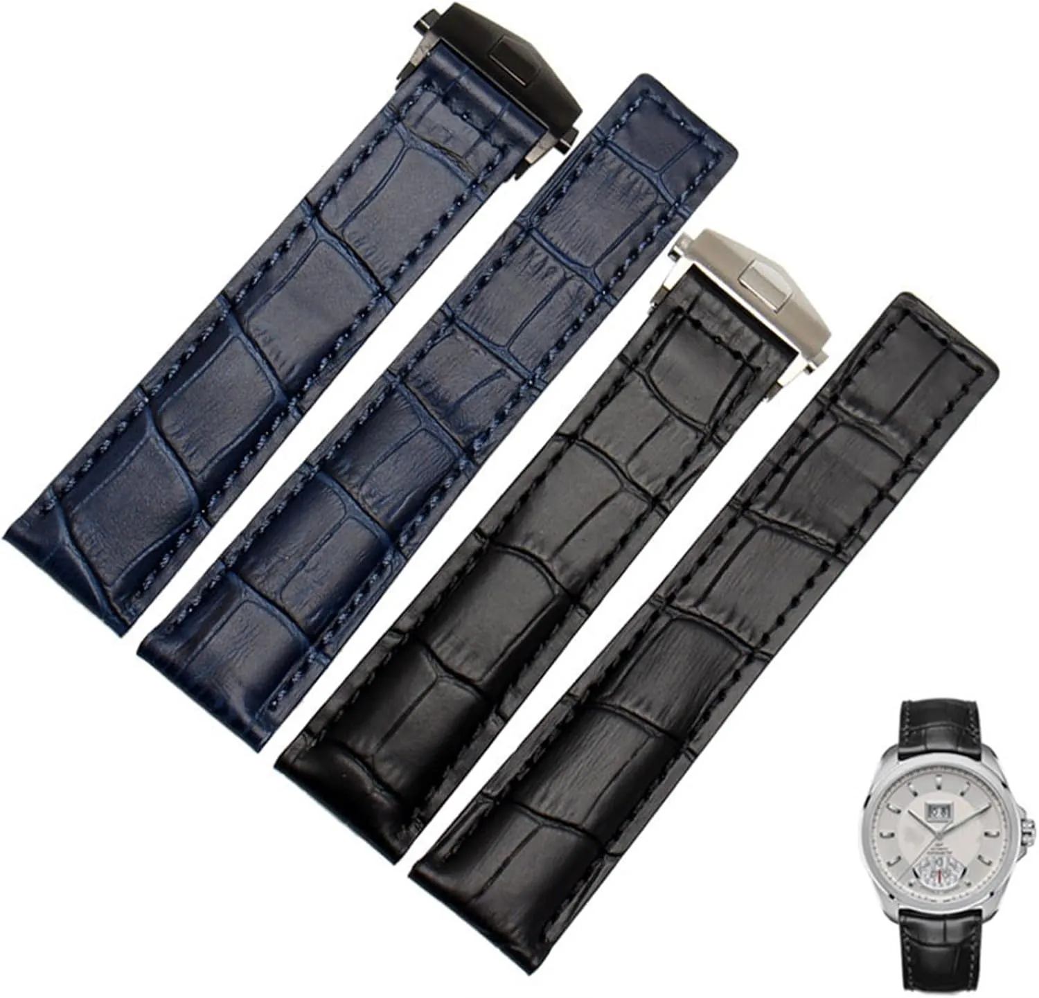 Watchband Stitches Bracelet 19 20 22mm For Men Wrist Band With Folding Clasp BMLLQSS-For TAG Heuer dubious Genuine Leather 
