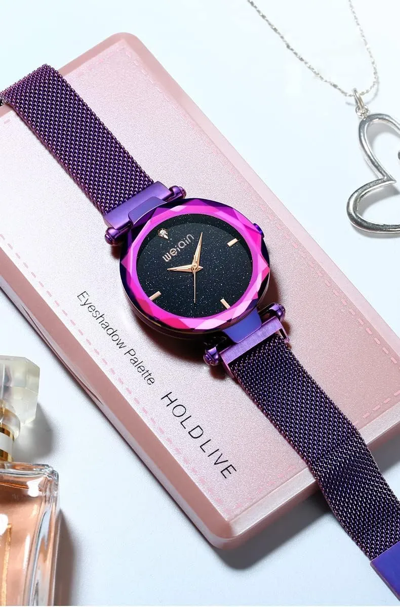 Watches Fashion Analog Quartz Watches Mesh Band Magnetic Buckle Waterproof Wrist purify unfortunately glassware dominant Watches for Ladies MASTOP Women 