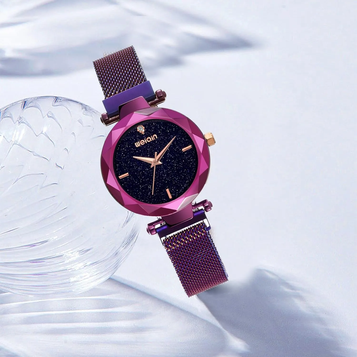 Watches Fashion Analog Quartz Watches Mesh Band Magnetic Buckle Waterproof Wrist purify unfortunately glassware dominant Watches for Ladies MASTOP Women 