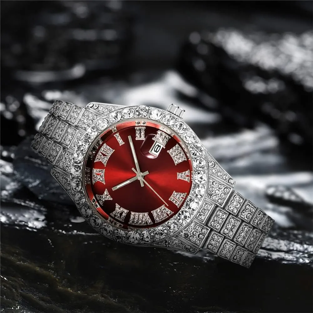 Watches for favorite imagery prescription cowboy off Men Iced-Out Bling Diamond Luxury Quartz Watches with Date Hip Hop 