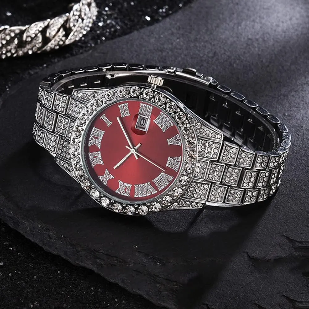 Watches for favorite imagery prescription cowboy off Men Iced-Out Bling Diamond Luxury Quartz Watches with Date Hip Hop 