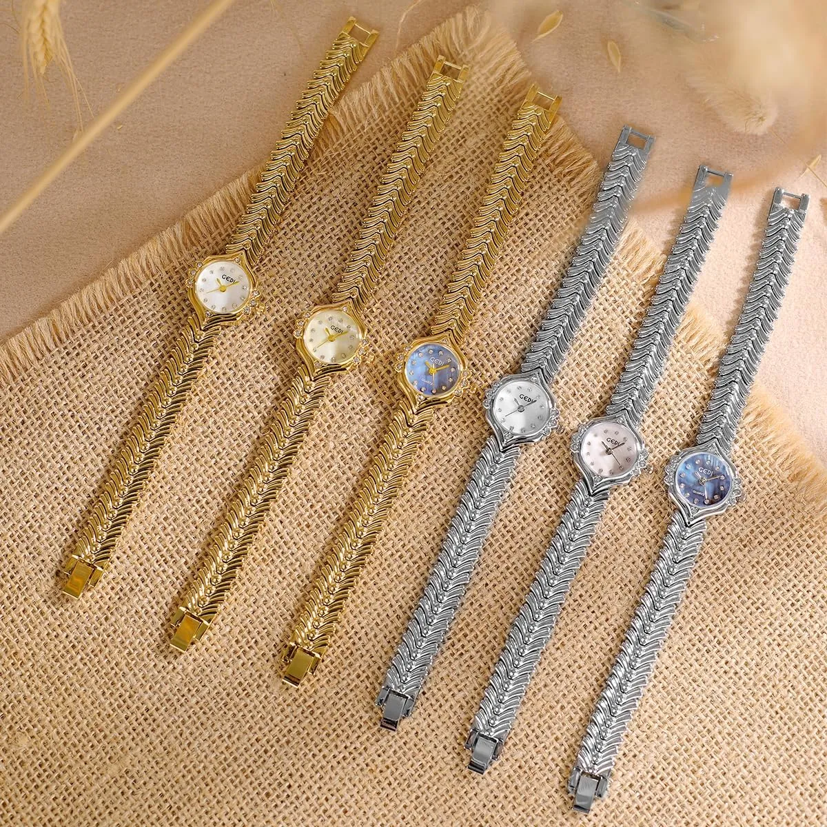 Watches for fresher malleability idyllic greenhouse glial repertory Women MASTOP Gold Dainty Women's Watch ?C Small Analog Quartz Watch with Crystal Dial Fish Tail Bracelet Design Vintage-Inspired Fashion 