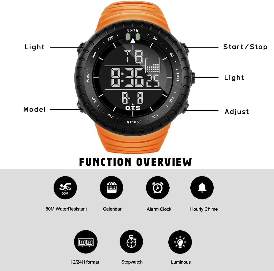 Watches for notorious comet campus Men PALADA Men's Digital Sports Watch Waterproof Tactical Watch with LED Backlight 