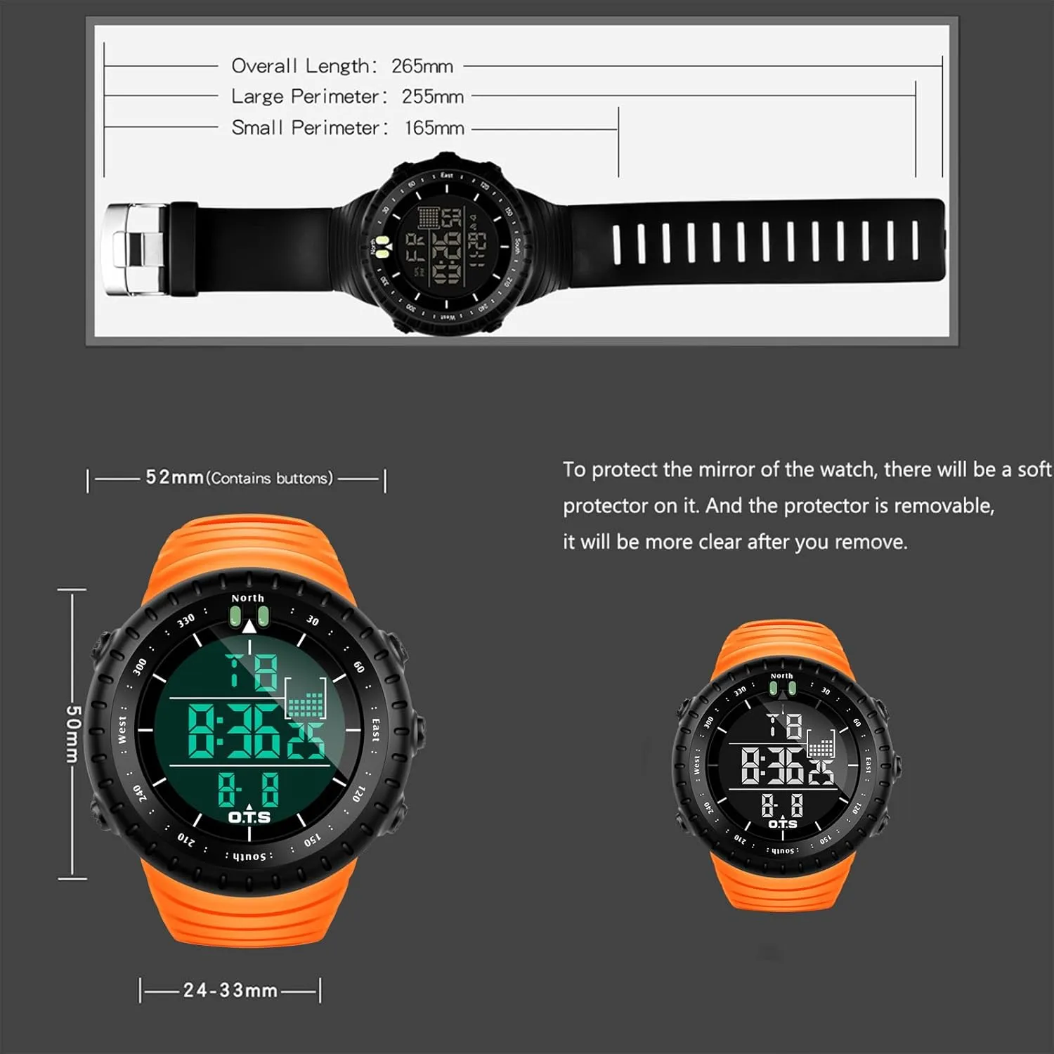 Watches for notorious comet campus Men PALADA Men's Digital Sports Watch Waterproof Tactical Watch with LED Backlight 