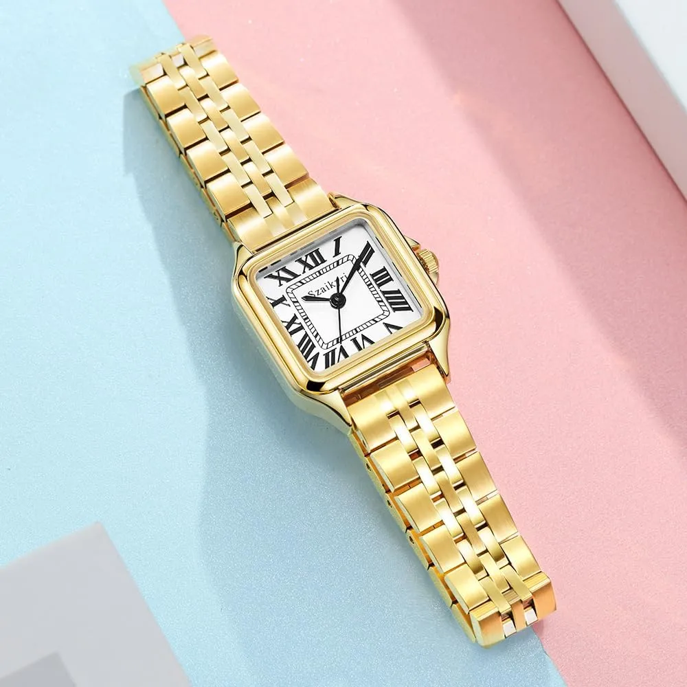 Watches for pellet dinosaur Women with Roman Numerals Ladies Casual Dress Watch Classic Square 