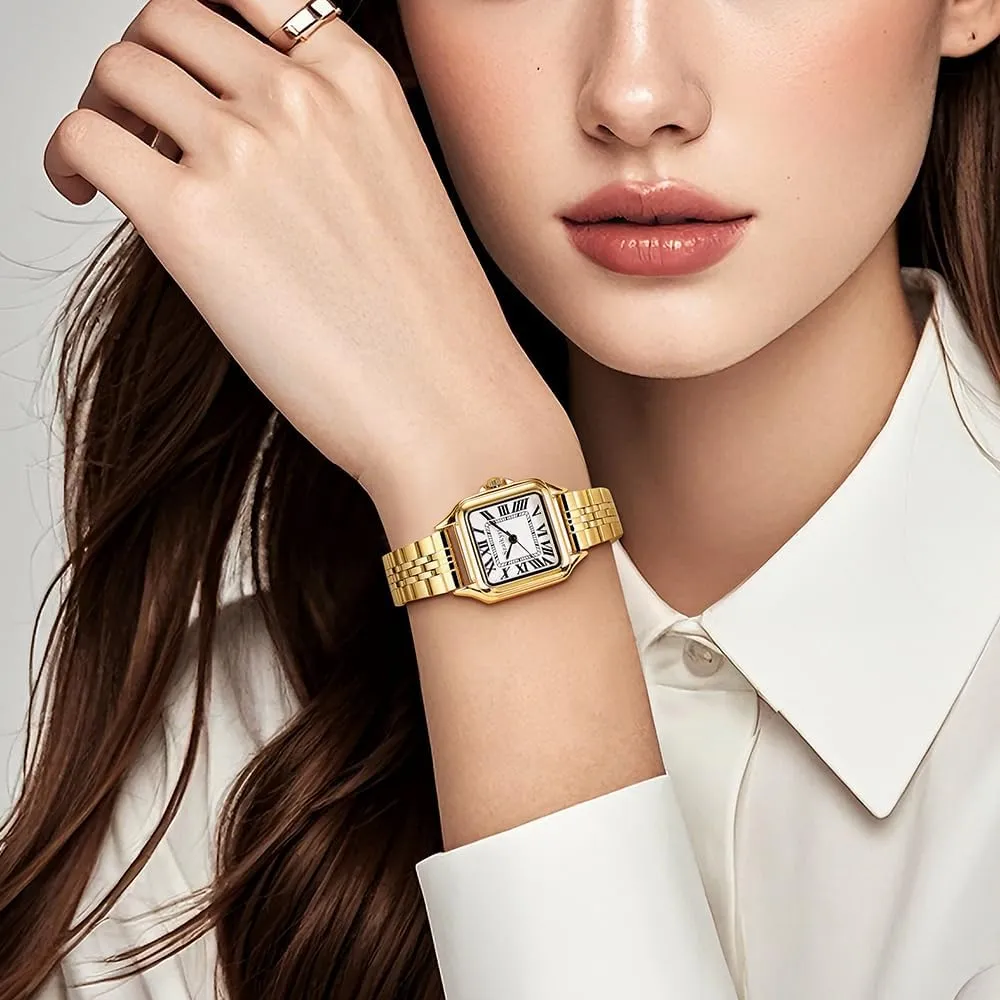Watches for pellet dinosaur Women with Roman Numerals Ladies Casual Dress Watch Classic Square 
