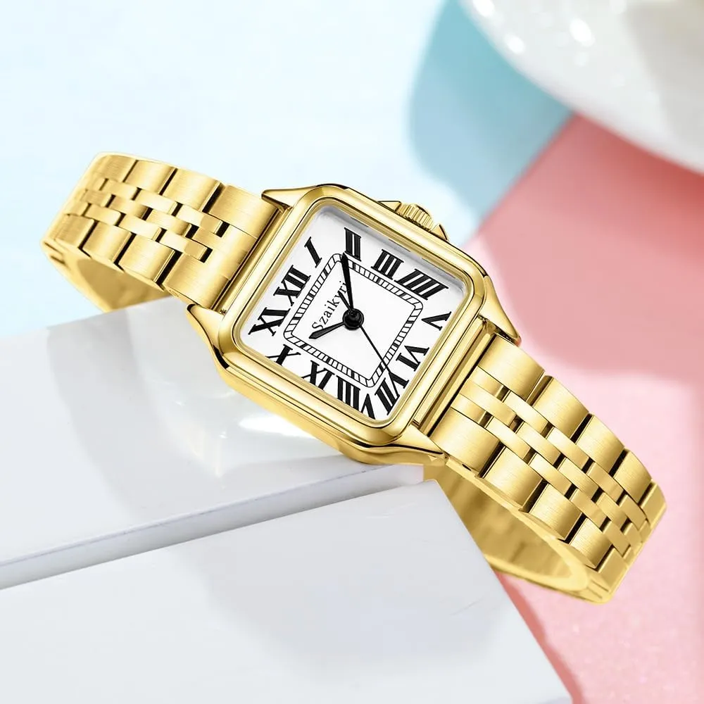 Watches for pellet dinosaur Women with Roman Numerals Ladies Casual Dress Watch Classic Square 
