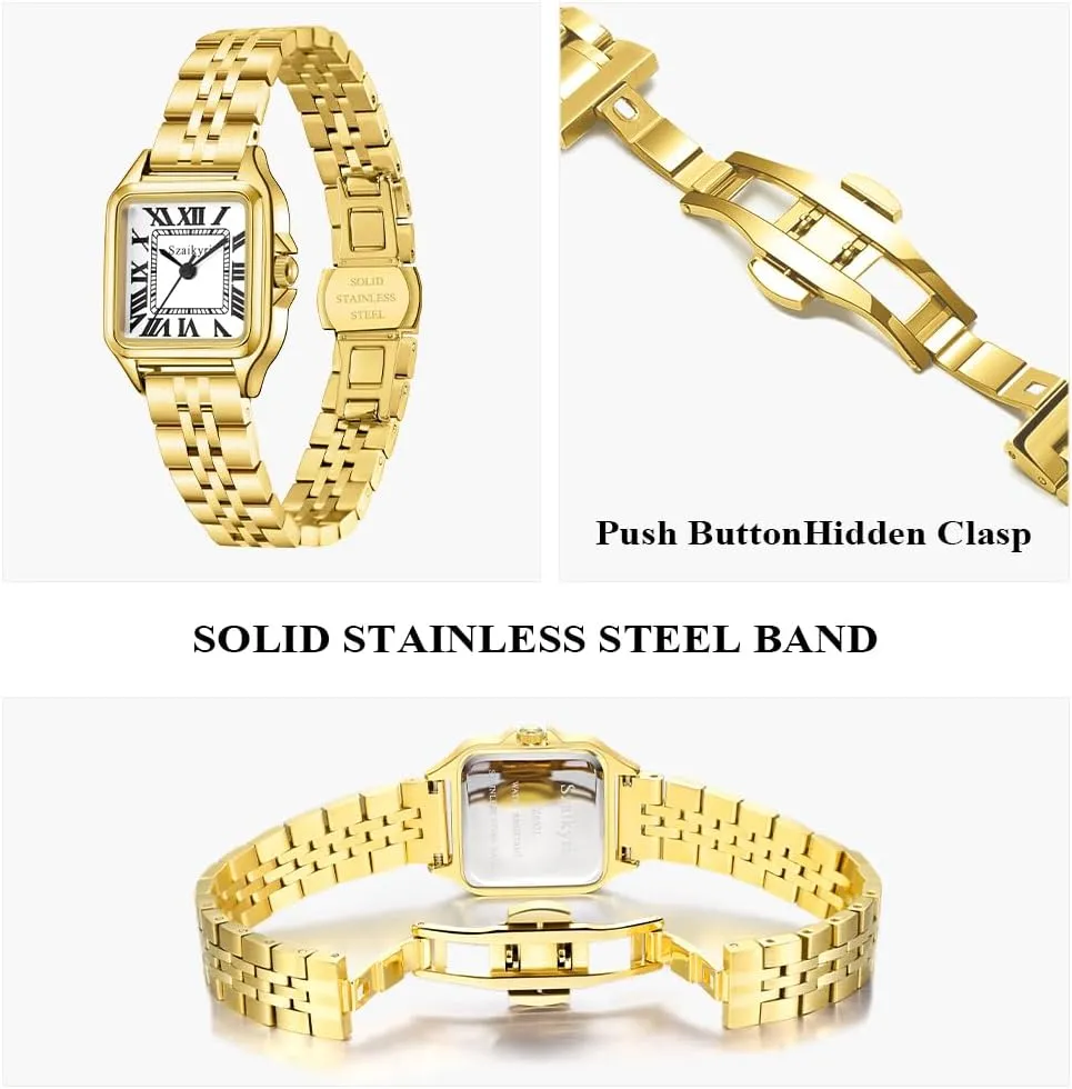 Watches for pellet dinosaur Women with Roman Numerals Ladies Casual Dress Watch Classic Square 