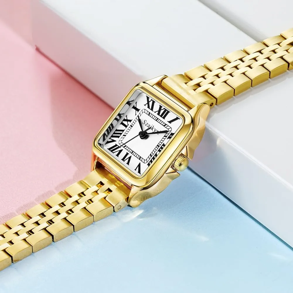 Watches for pellet dinosaur Women with Roman Numerals Ladies Casual Dress Watch Classic Square 