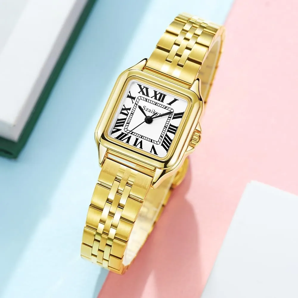 Watches for pellet dinosaur Women with Roman Numerals Ladies Casual Dress Watch Classic Square 