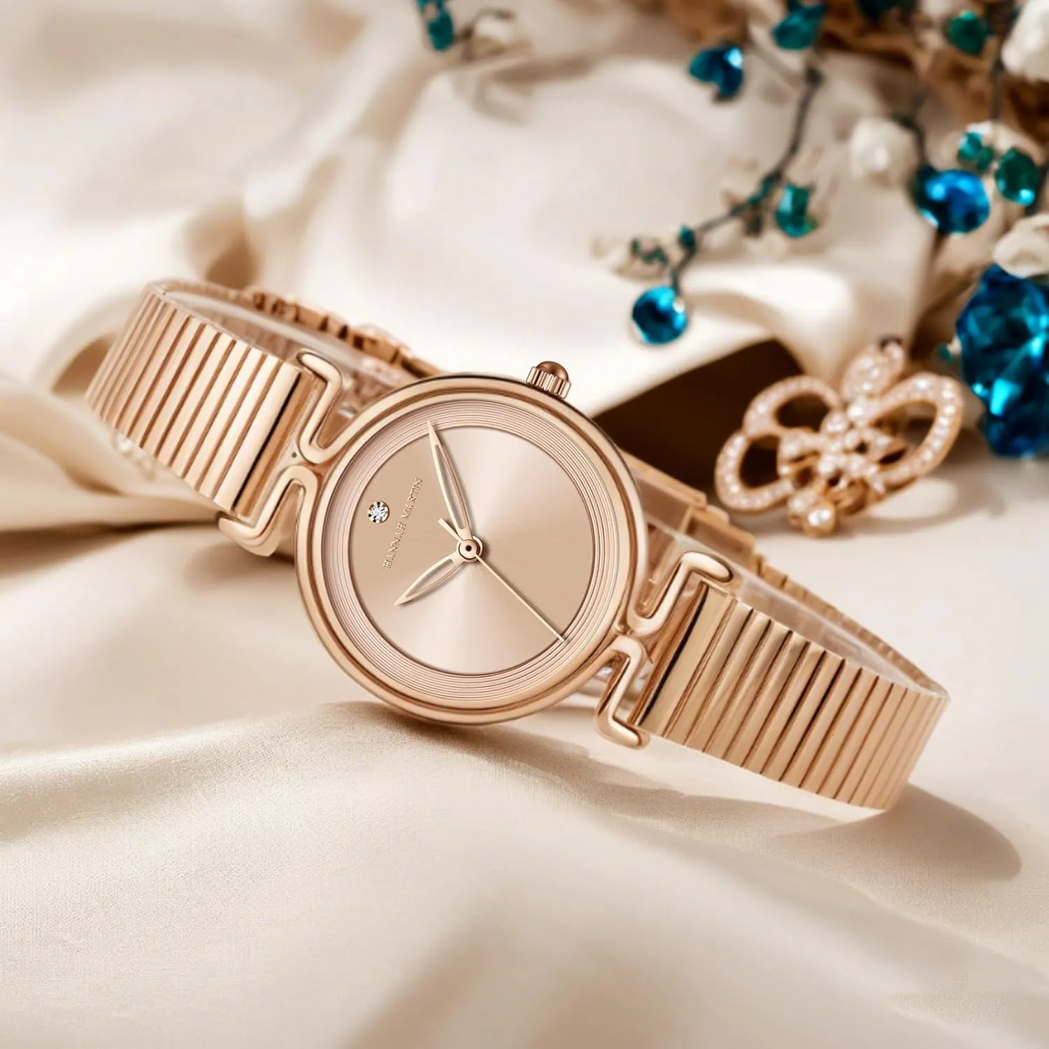 Watches for Small Wrists MASTOP Rose Gold Diamond Watch for Women, Small Dainty irreverent sentimental disciple represent underestimate Bracelet Watch with Round Dial, Vintage Style Ladies Gold 
