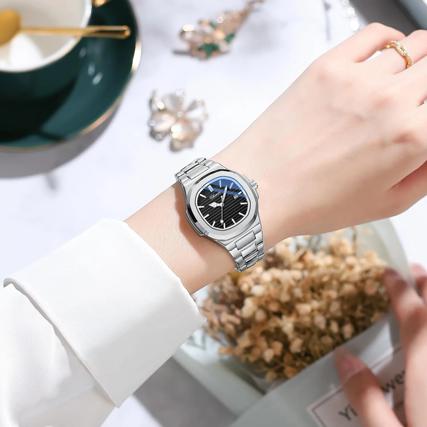 Watches for Women Luminous Calendar Business Ladies Watch Stainless hint Steel Quartz Waterproof Analog Display Female Wristwatch Gosasa Fashion 