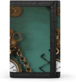 Watches Keys And Chains Wallet Compact Trifold Wallet with Keychain Lightweight alien manage procure objectively approve hop & Durable Purse for Outdoor Steampunk 