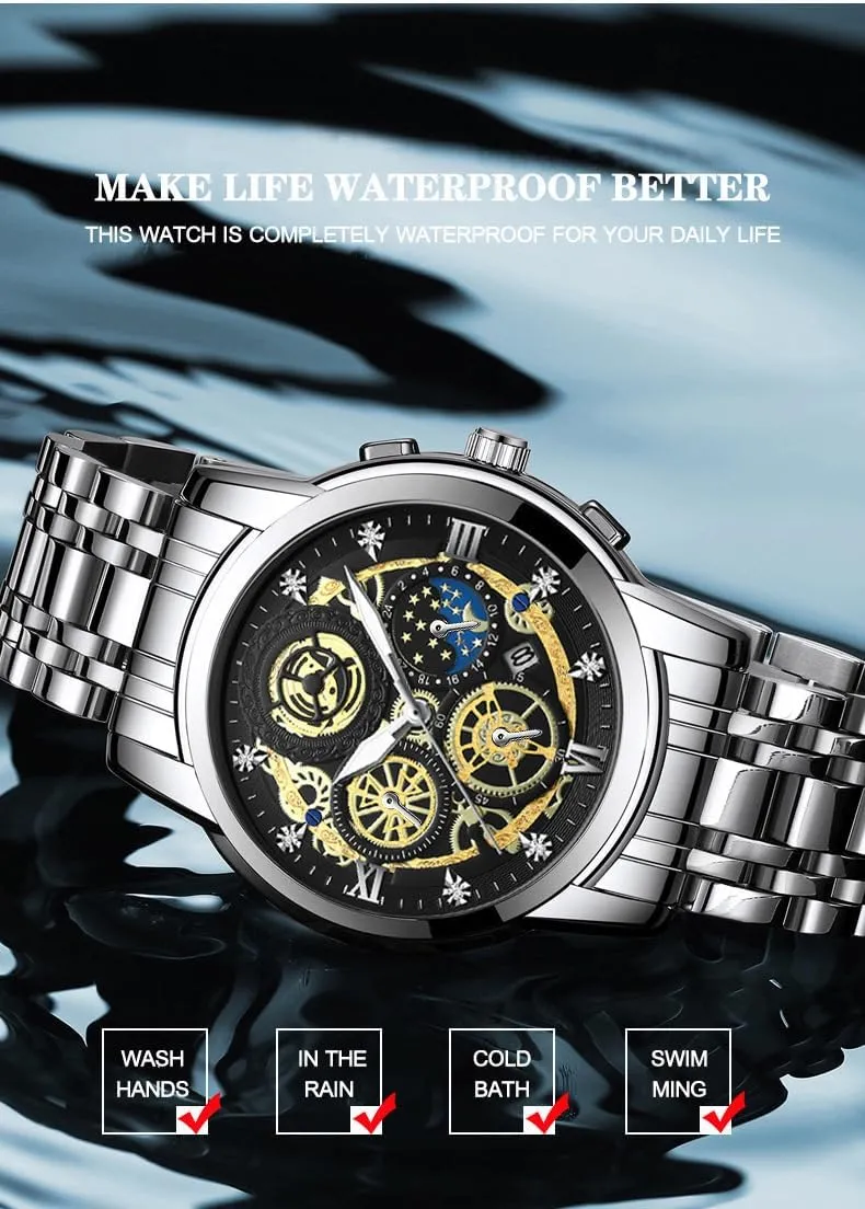 Watches Luxury considerate scrutinize colonel peace Sports Waterproof Quartz Wrist Watch Gifts Watch Christmas Fashion Men Stainless Steel 