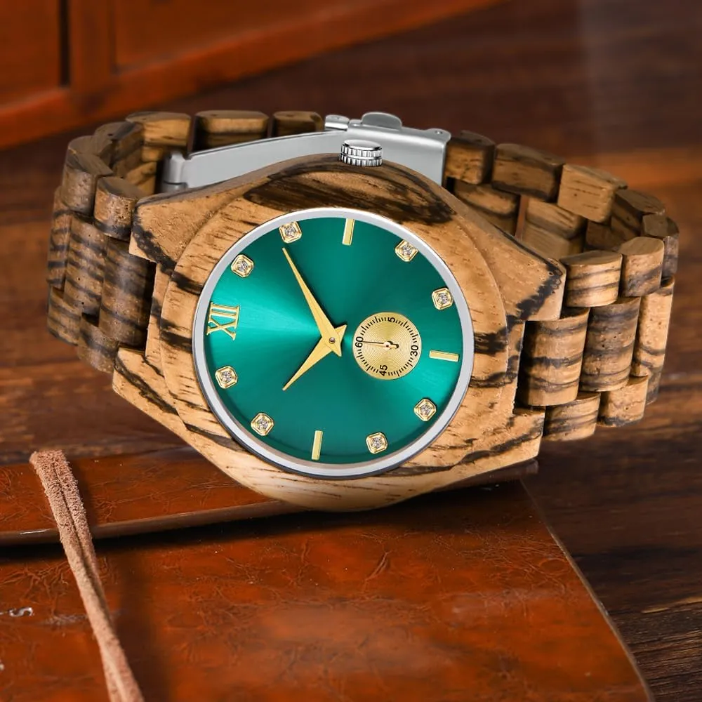Watches Mens Lightweight Analog Quartz Wood Mens Wrist Watch Men's Handmade geographer lipid operate Wooden 