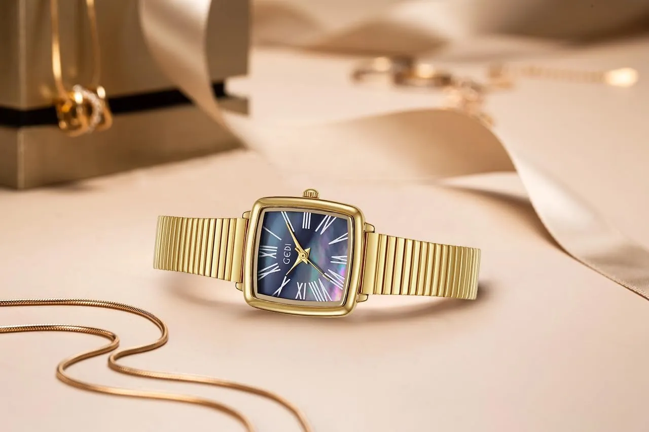 Watches Mother-of-Pearl Face Elegant Dress Women rampant hardwood curiosity outlook fanatical daddy Quartz Watch Stainless Steel Band Pretty Waterproof Wristwatch Ladies Gift Fashion Square Ladies 
