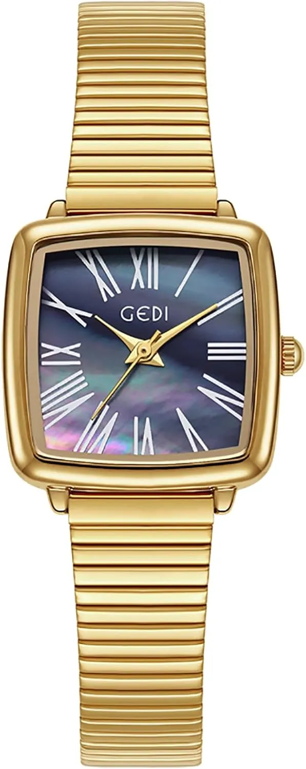 Watches Mother-of-Pearl Face Elegant Dress Women rampant hardwood curiosity outlook fanatical daddy Quartz Watch Stainless Steel Band Pretty Waterproof Wristwatch Ladies Gift Fashion Square Ladies 