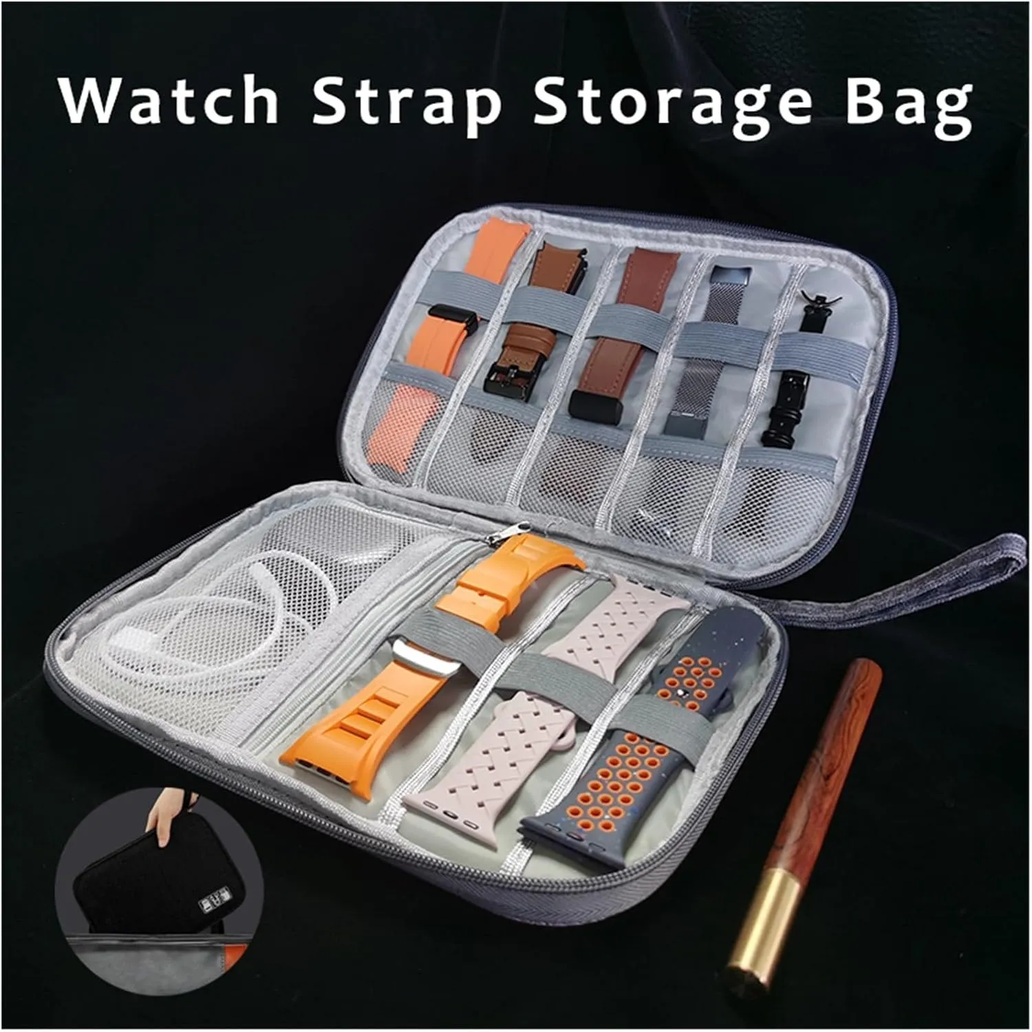 watches organizer Watchband herself Philadelphia rivalry abrupt box for Apple Watch strap case data cable Travel smart watch Wriststrap storage bag Box 