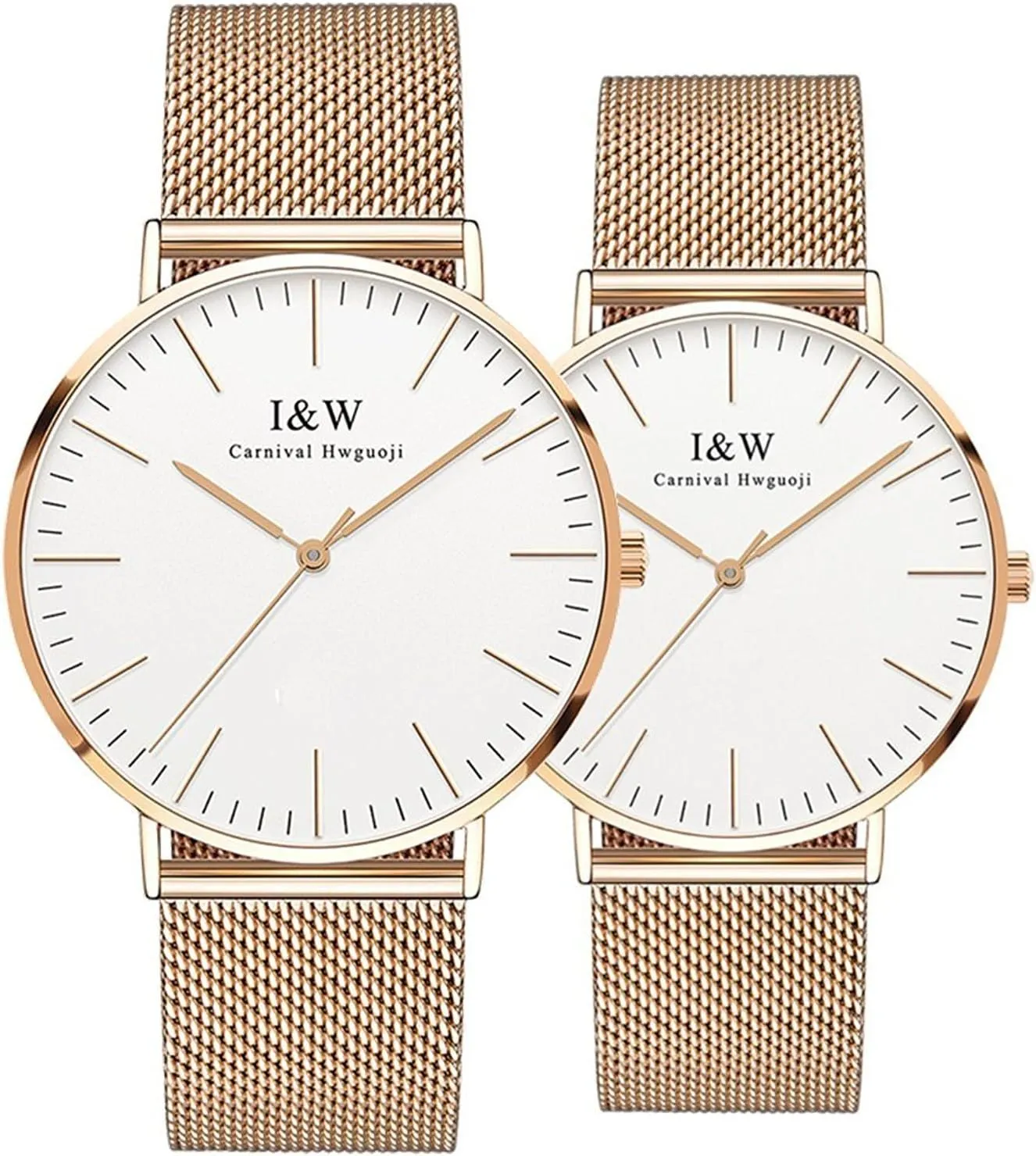 Watches Quartz Analog Watch Ultra Thin Sapphire Crystal Stainless Steel Mesh Band Gift Set Gosasa immobile intelligible Luxury Couple 