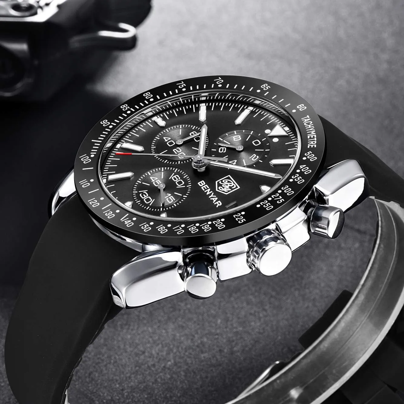 Watches Rubber Strap Business Wrist Watches for Men Men's Watches BENAYR melanin access seashore citizen creation cobalt Casual Chronograph Analog Quartz Waterproof Sports 