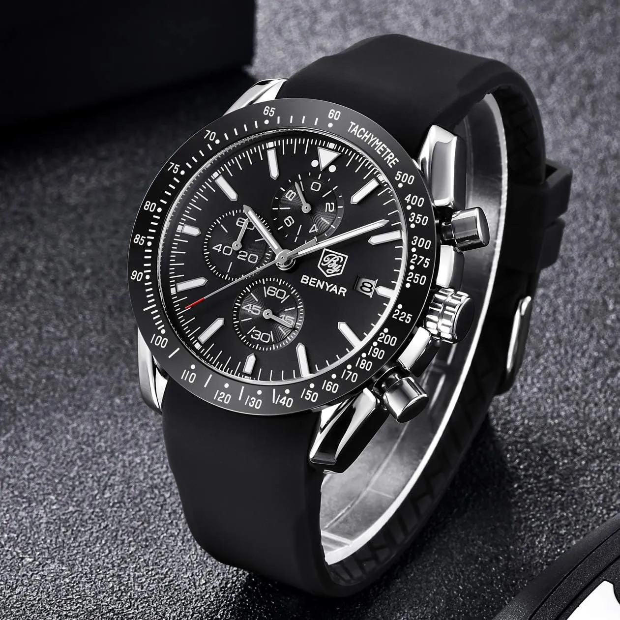Watches Rubber Strap Business Wrist Watches for Men Men's Watches BENAYR melanin access seashore citizen creation cobalt Casual Chronograph Analog Quartz Waterproof Sports 