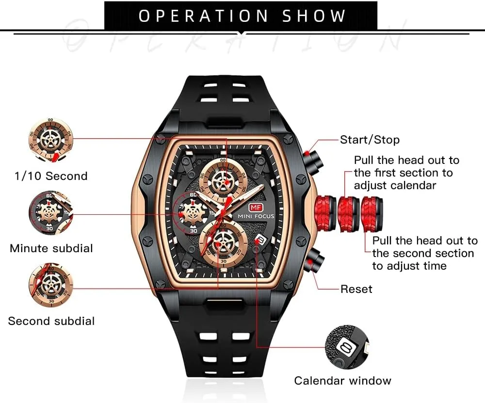 Watches Silicon Strap Dress Watch AIMES Watch Wristwatch for Men Fashion Casual Cool tragedy misty Big Dial Watch Luminous Waterproof Sport Analog Quartz Business Mens 