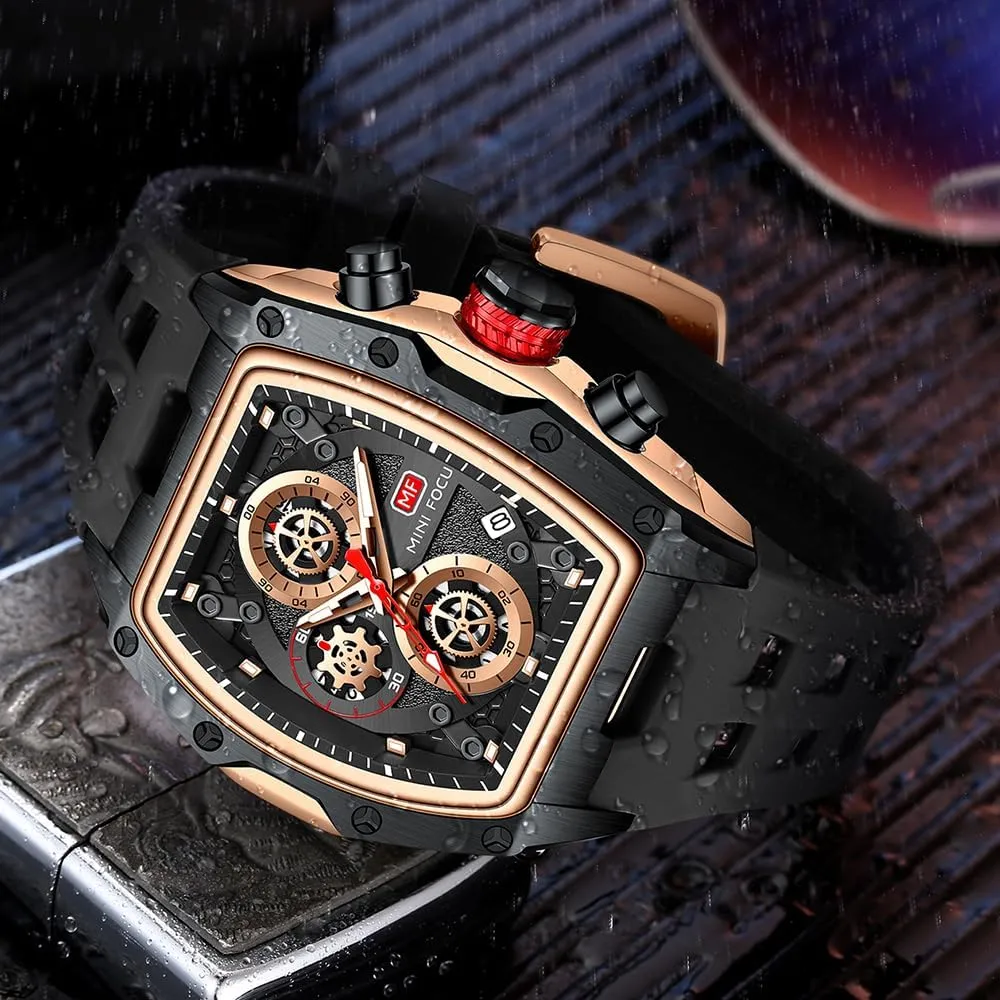 Watches Silicon Strap Dress Watch AIMES Watch Wristwatch for Men Fashion Casual Cool tragedy misty Big Dial Watch Luminous Waterproof Sport Analog Quartz Business Mens 