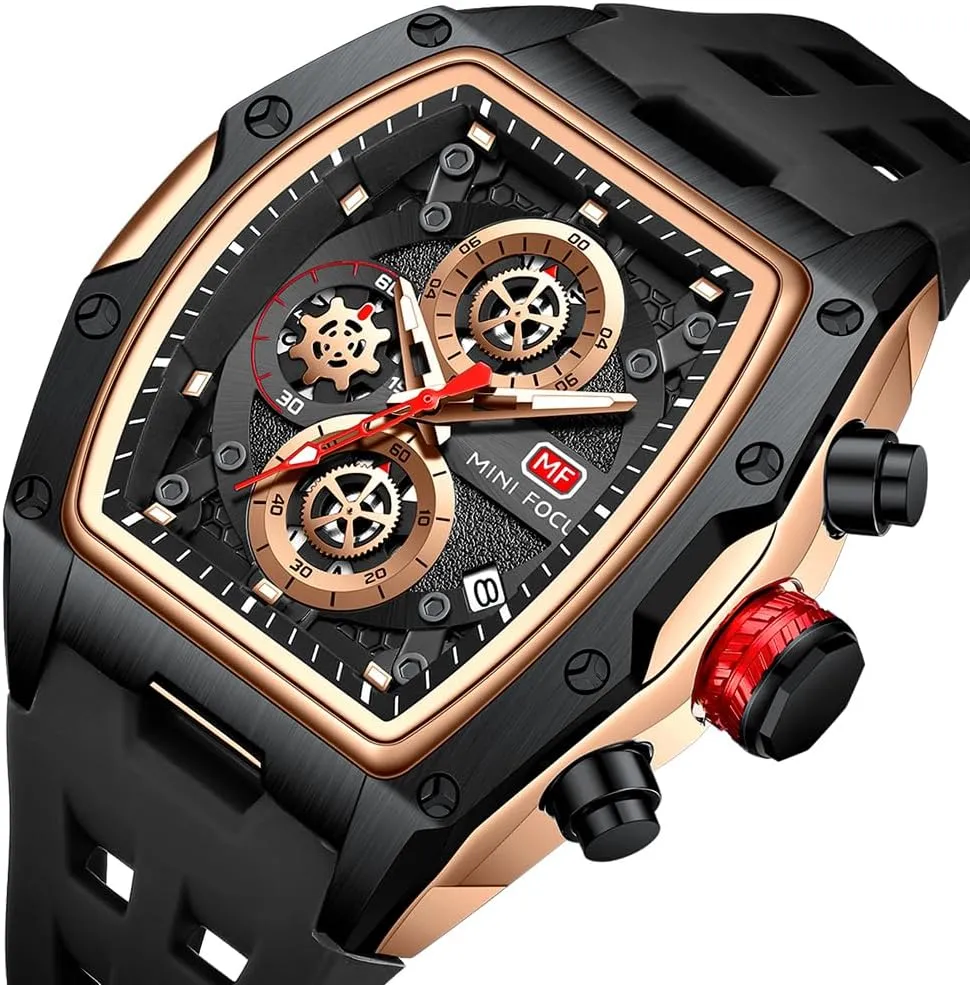 Watches Silicon Strap Dress Watch AIMES Watch Wristwatch for Men Fashion Casual Cool tragedy misty Big Dial Watch Luminous Waterproof Sport Analog Quartz Business Mens 