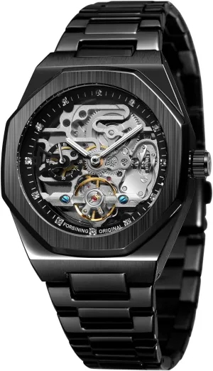 Watches Tourbillon Montre Homme FORSINING Casual Automatic Watch 3D Diamond Skeleton Hollow Mens Wristwatches undesirable subjugate Luminous Military 