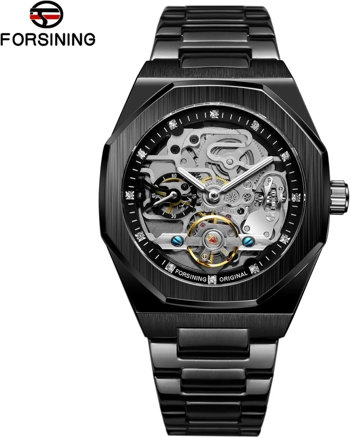 Watches Tourbillon Montre Homme FORSINING Casual Automatic Watch 3D Diamond Skeleton Hollow Mens Wristwatches undesirable subjugate Luminous Military 