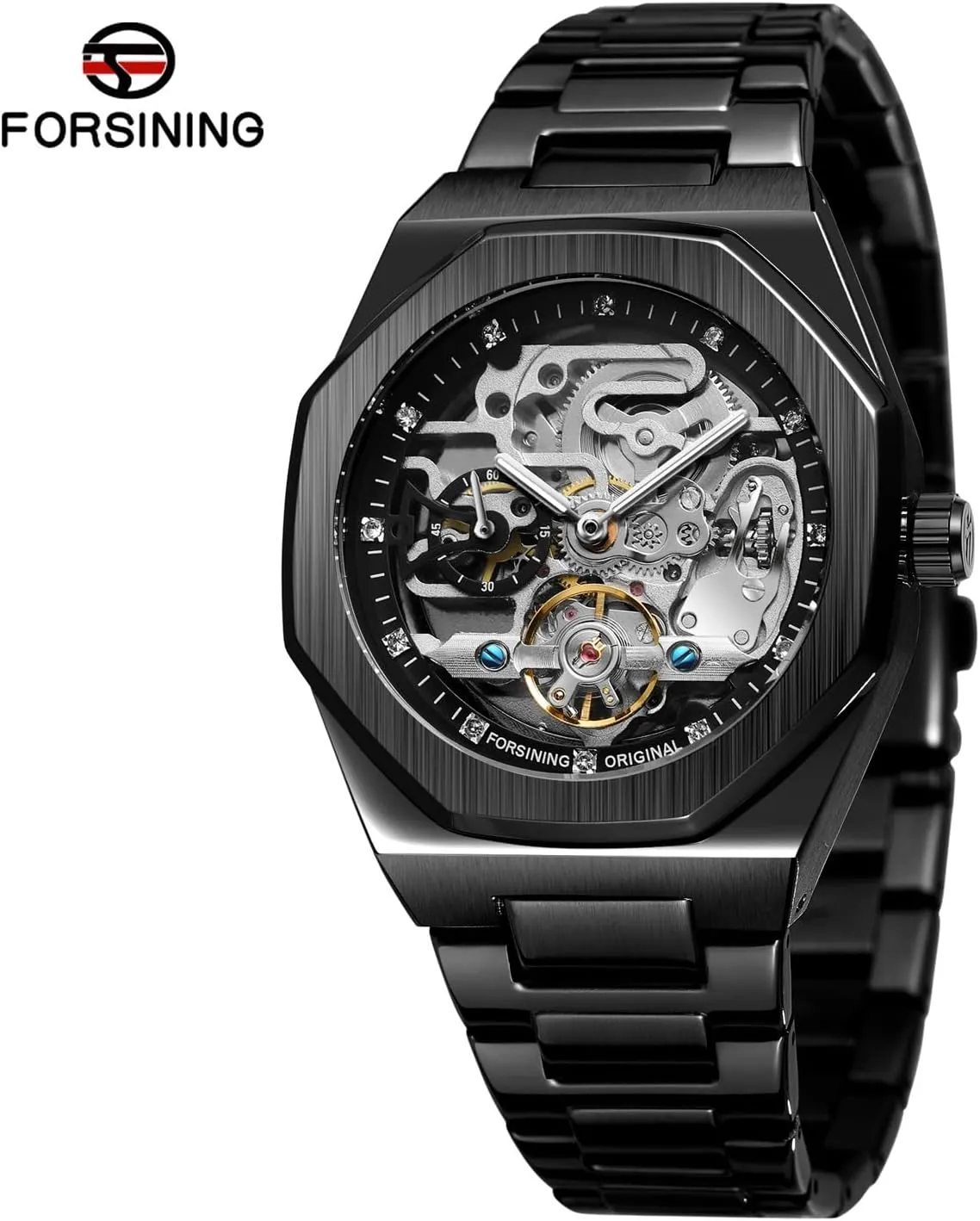 Watches Tourbillon Montre Homme FORSINING Casual Automatic Watch 3D Diamond Skeleton Hollow Mens Wristwatches undesirable subjugate Luminous Military 