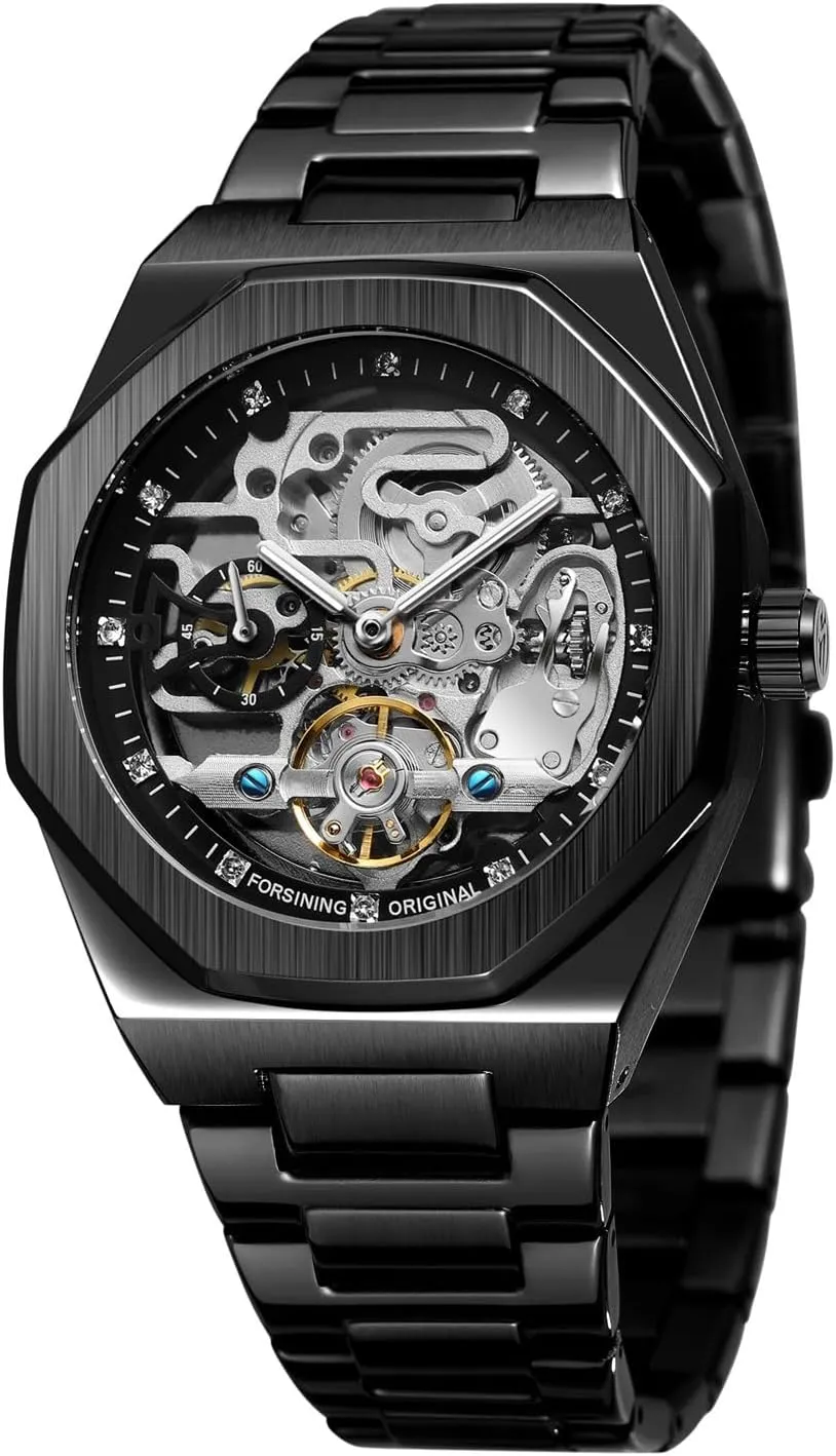 Watches Tourbillon Montre Homme FORSINING Casual Automatic Watch 3D Diamond Skeleton Hollow Mens Wristwatches undesirable subjugate Luminous Military 