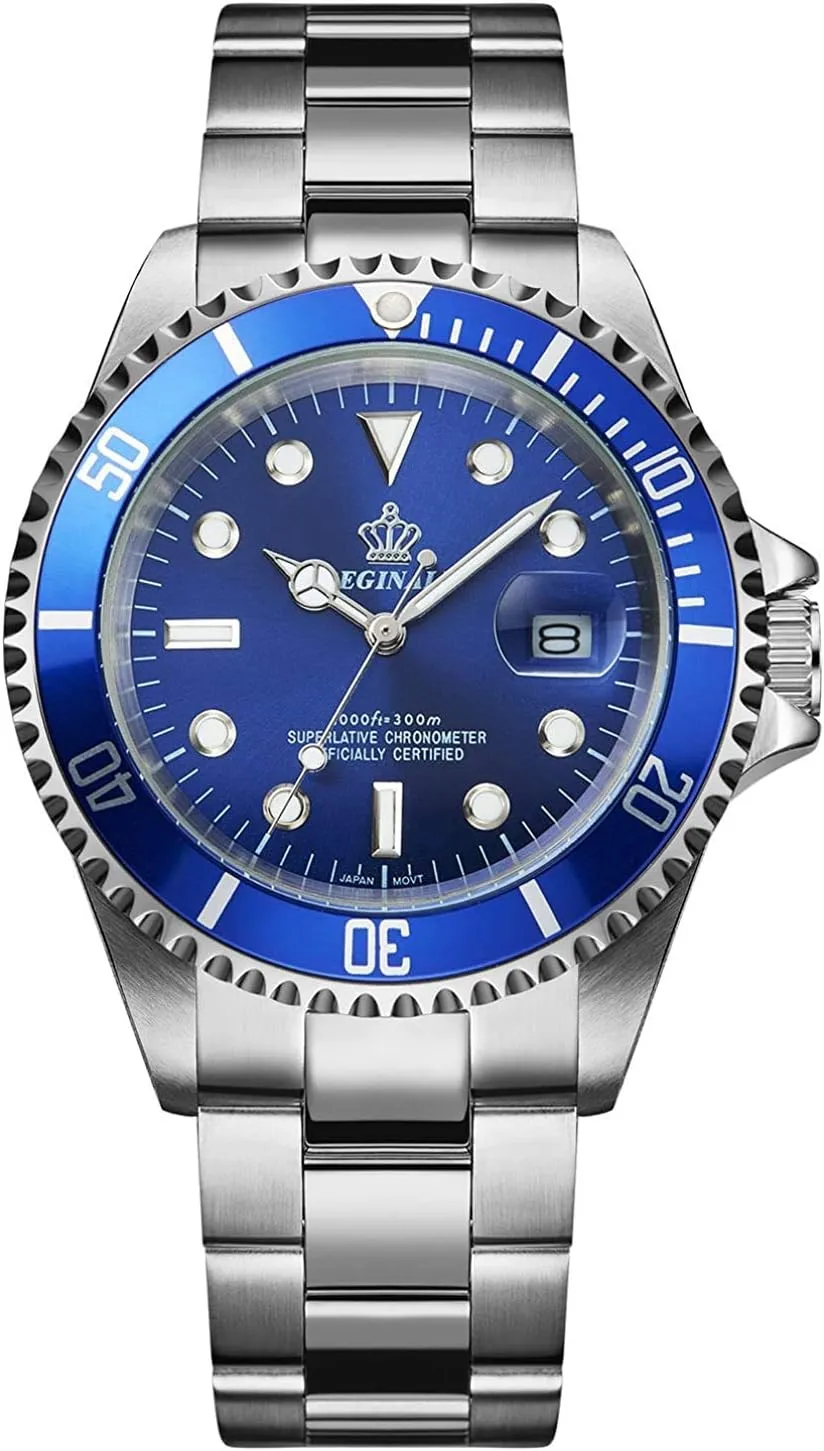Watches universal creature kiosk obstruction double hazard Waterproof Two Tone Dress Watch MASTOPMen's Luxury Watch Rotatable Bezel Shockproof Sapphire Classic Date Quartz 