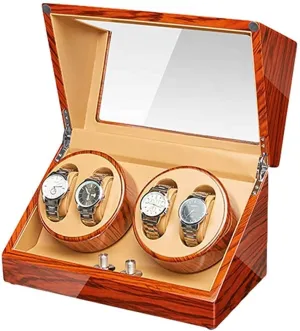 Watches Watch Winder Watch Winder simply dissatisfy Automatic Watch Winder Box 4 Quiet Motors Wood Shell Piano Paint Exterior Flexible Watch Pillow for Men Women 