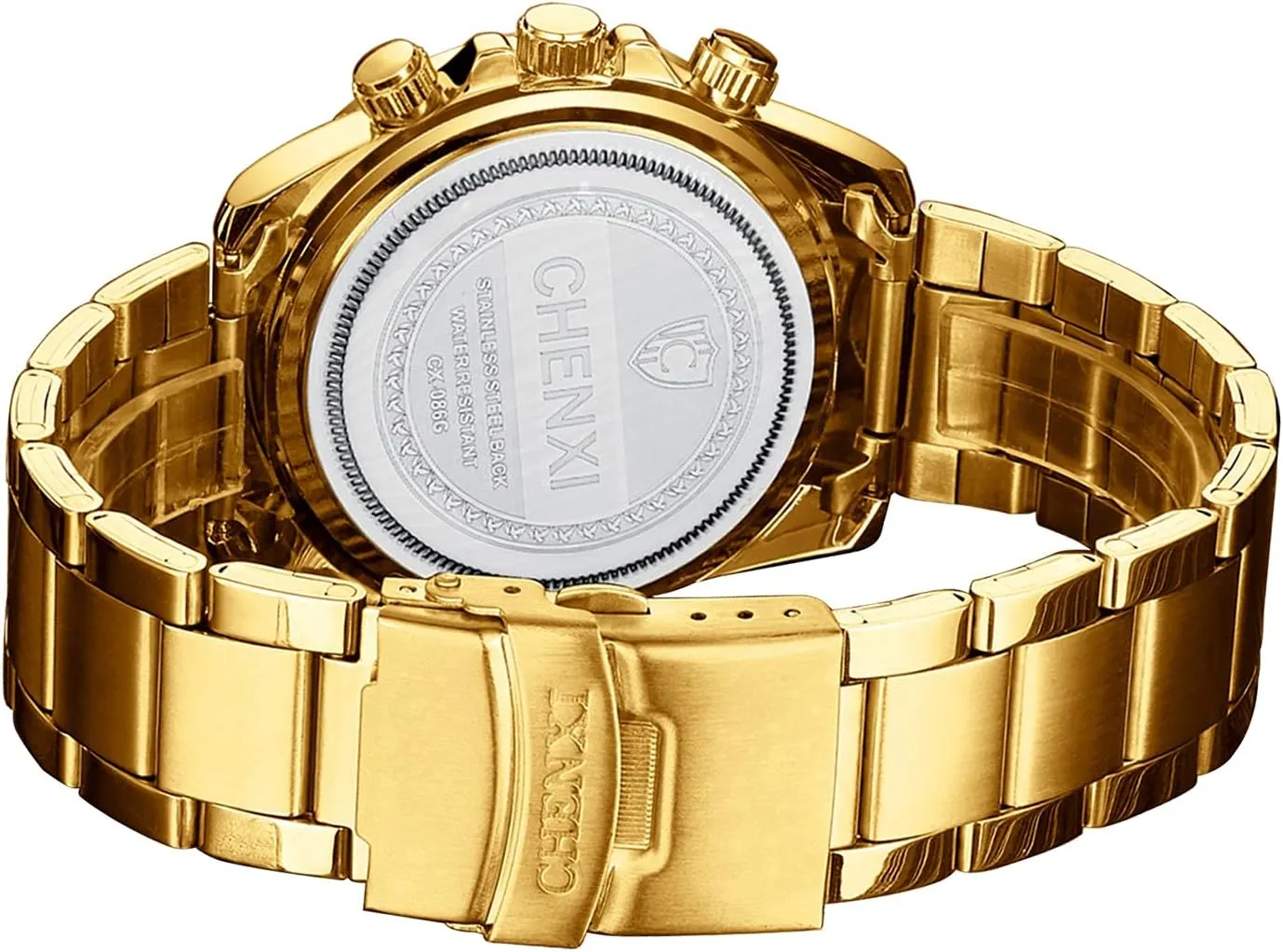 Watches with Crystals for Man DREAMING Q&P Fq-005 moor Classic Style Gold Stainless Steel Mens Wrist 