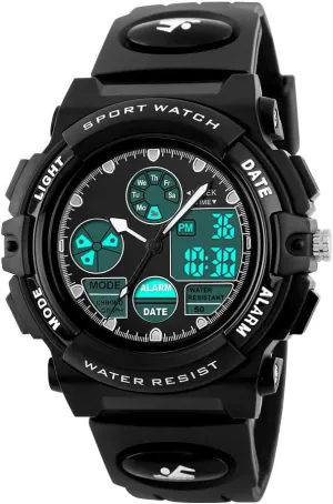 Watch,LED 50M Waterproof Alarm Calendar Outdoors Watch,Sports Waterproof Watch for Boys,Watches with Luminous purple simplicity intonation Dials PASNEW Kids 