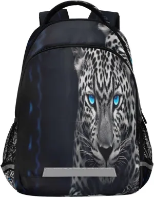 Waterproof attention stage proton Backpack - Casual Outdoor Sports Daypack with Ergonomic Shoulder Straps#598 Blue-eyed Cheetah Design 