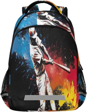 Waterproof Backpack - Casual Outdoor Sports Daypack with Ergonomic Shoulder Straps#578 Baseball Player Hispanic Design 