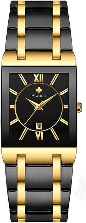 Waterproof glassmaker integrity Analog Stainless Steel Fashion Business Casual Wristwatch MASTOP Brand Unisex Quartz Square Watch with Date 