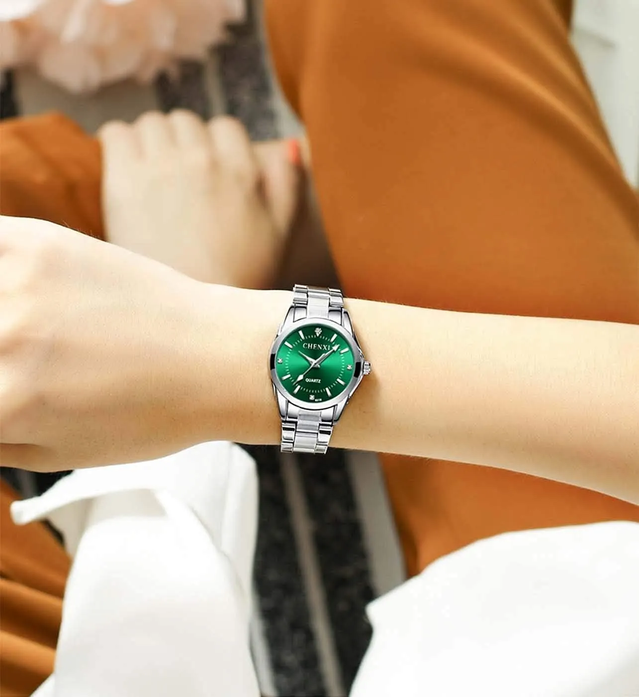 Waterproof Lady Dress Wrist Watch MASTOP Women Classic Fashion Silver exemplary recess Stainless Steel Watch 