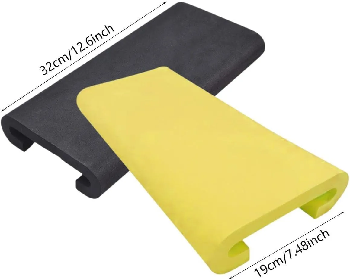 Waterproof Lightweight Water Sports Anti Slip Kayak Seat Mat for Training, slick Black Yellow 2 Pieces EVA Dragon Boat Seat Pad Paddling Cushion 