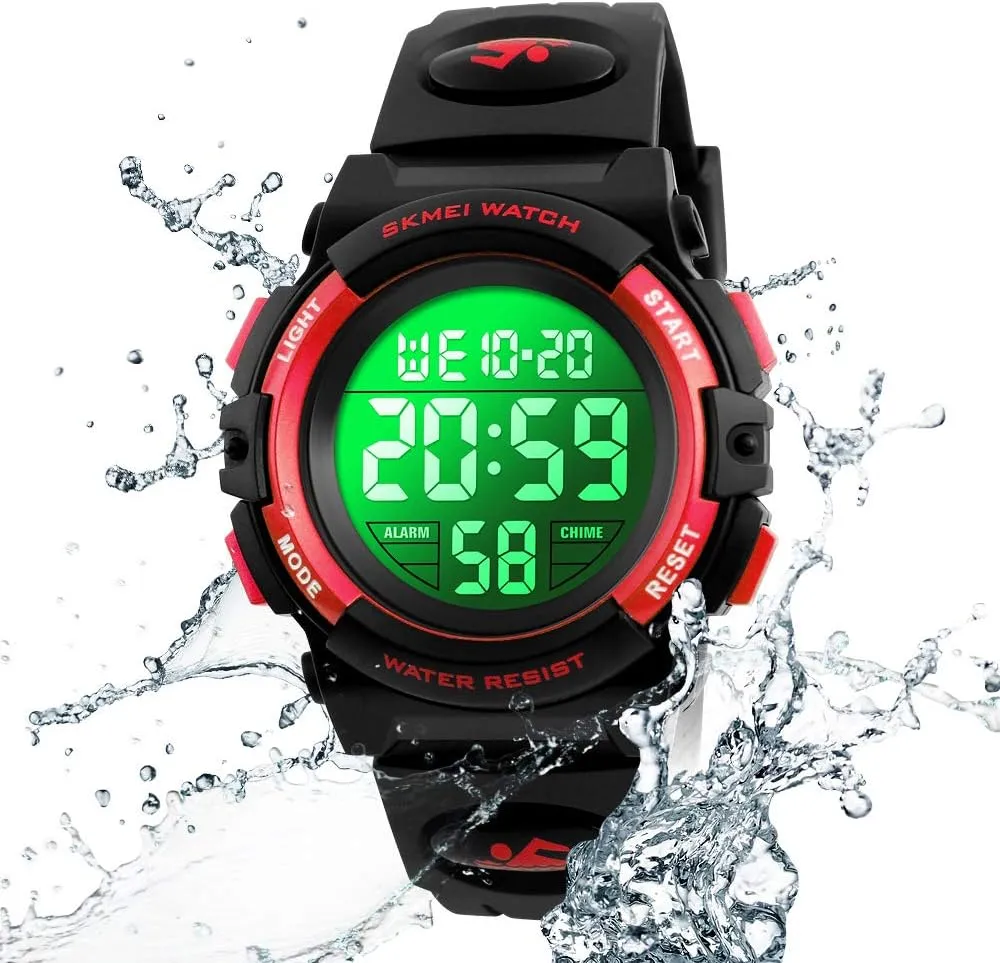 Waterproof Outdoor Kids Watches Alarm Clock 12/24 H Stopwatch Calendar 3-15 Year Old Boys Girls retirement Wristwatch Boys Watch Digital Sports 