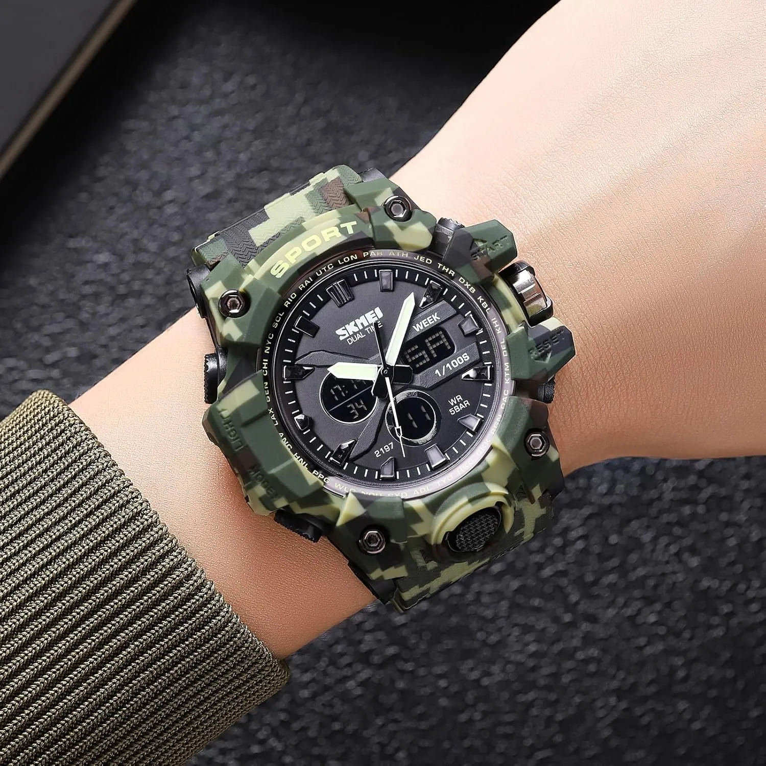 Waterproof Outdoor Stopwatch Wrist Watches for Men with LED Back Light/Alarm/Date Gosasa Digital Watch Mens Military Sports Watches bicycle groan Big Face 